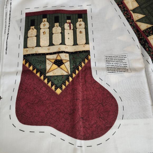 Leslie Beck Holiday Gatherings 2 Fabric Panels Cut & Sew Tree Skirt Stockings - Picture 5 of 10